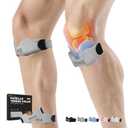 GOUNOD Patellar Tendon Support Strap 2 Pack,Silicone Knee Strap for Knee Pain Relief,Patella Band for Basketball, Jumpers Knee, Tendonitis, Running, Hiking, Soccer, Osgood SchlatterGrey (Gray)