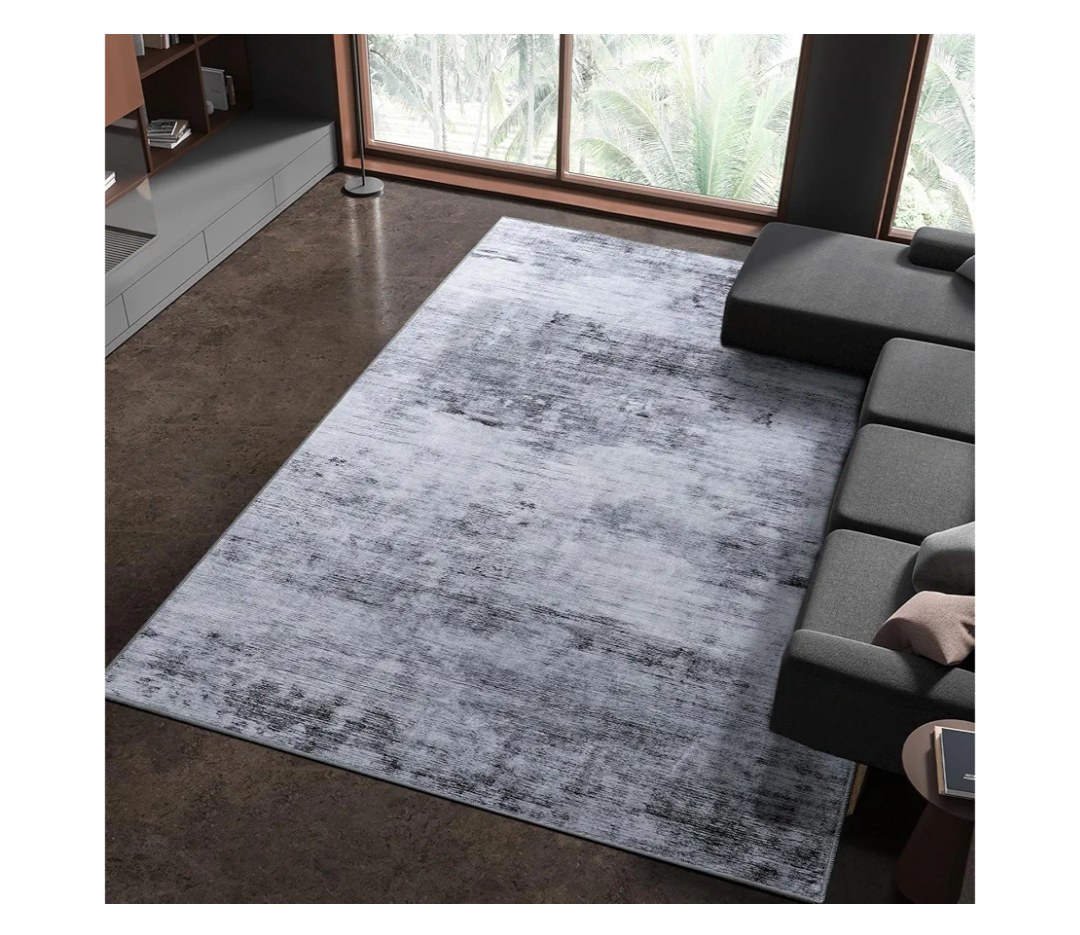Toneed Abstract Area Rug Modern Washable Rug Soft Non Slip Rug Low Pile for Bedroom Living Room Dining Room Grey 8ft 