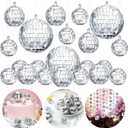 MTLEE 20 Pcs Disco Balls Decoration Mirror Disco Ball Assorted Silver Hanging Mini Glass Different Sizes Reflective with Rope for 70s Wedding Dance Music Prom Props(3.9 Inch, 3.15 Inch, 2 Inch)