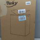 Efluky Double Laundry Hamper with Lid and 2 Removable Bags, Beige, 140L Dual