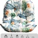Hanging Egg Chair Cushion, Soft U-Shaped Cushions for Swing Chair (Only Cushion) (have headrest, Leaves)