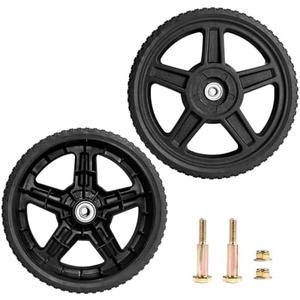 SENZHAO 10 Inch Lawnmower wheels with Bolts, Lock Nuts Kit Fit for Most Standard push Lawn Mowers/Generator/Garden Tiller/Hand truck, 2 Pack Missing Parts