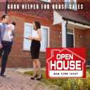 Open House Signs (5 Pack), 16" x 12" Double-Sided Yard Sign With Metal H Stakes, Real Estate Property Sale Directional Arrows, Weather-Proof