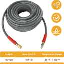 OCPTY Hot Water Pressure Washer Hose 3/8" x 100ft 6000 psi Non-Marking 2-Braid R2 Gray