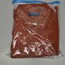 Alimens & Gentle Men's Dress Shirt Regular Fit Stretch Stain Shield Long Sleeve Solid Business Wedding Button Down Shirts (Medium, Burnt Orange)