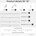 Modern White Curtain Rods for Windows 48 to 84 Inch, 1" Diameter Adjustable Heavy Duty Window Curtain Pole with Matte White End Cap Finials, Decorative Drapery Rods for Living Room, Bedroom