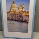 wyooxoo 16x24 Poster Frame Blue Made of Solid Wood Picture Frames Display Pictures 12x18 with Mat or 16x24 Without Mat Colorful Frame For Horizontal Vertical Wall Mounting