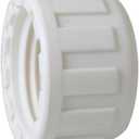 10PCS 1/2 Inch White Female Adapters with Black Washers Tube End Plug Fitting for Pipeline Maintenance