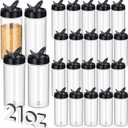 Zhehao 24 Pieces Plastic Spice Containers Plastic Spice Bottles Clear Reusable Large Empty Seasoning Jars with Shaker Lids for Kitchen Storage Seasoning Powder Herbs (21 oz, Cylinder, Clear and Black)