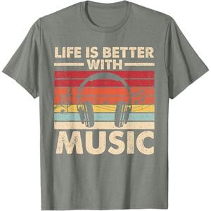 Life is Better with Music Lover Teen Girls Boys Musician T-Shirt, M