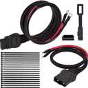 21294 61169 2-Pin Battery Cable Truck and Plow Side Fit for Western Fisher Snow Plows Power Cable Wire Harness with Dust Cover Replace 8274