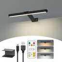 Wireless Picture Light Rechargeable, 2 in 1 Painting Light with Remote, 300LM Art Battery Display Lamp Dimmer Timer, 3 Modes Magnetic Wall Light for Artworks Dartboard [Energy Class F]