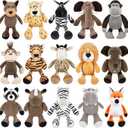 Elcoho 15 Pieces Safari Stuffed Animals Plush Toy 9.8 Inch Jungle Animals Stuffed Toys Cute Zoo Stuffed Animal Plushies Toys for Birthday Party Supplies Gifts Class Award