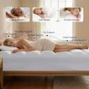 Dual Layer 4 Inch Memory Foam Mattress Topper Queen, 2 Inch Cooling Gel Memory Foam and 2 Inch Washable Pillow Top Mattress Pad Cover, 8-24 Inch Deep Pocket, Medium Firm for Back Hip Pain