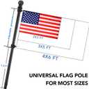 Yeesun Flag Pole,6FT American Flag Pole & Bracket-Flagpoles for 3 x 5 Flags Holder for House Porch & Outdoor,Tangle Free and Wall Mount Flag Pole Kit (Without flag,Black)