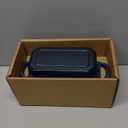 Flavehc Bread Pan Cast Iron Loaf Pan with Lid Bread Loaf Pan 8.5x4.5 Inch Loaf Pan Enameled Cast Iron Sourdough Loaf Pan, DarkCyan