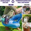 Garden Tool Belt for Men & Women, Denim Wide Adjustable 5-Pocket Waist Tool Apron - Heavy Duty Tool Pouch for Gardening, DIY, Carpenter, Woodworking, Painting, Seamstress, and Crafts (Purple)