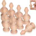 Mikikit 10pcs Decorative Wood Finials Craft Spindles: Unfinished Wooden Roman Column Baluster Accessories - Staircases Topper Bed Post Decoration Furniture DIY Woodworking