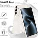 for Samsung Galaxy S26 Plus case Silicone White Floral Lotus Cute Pattern CaseCamera Protection Soft Slim Phone Case for Girls Women - White