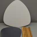 BAMEOS Bamboo Nesting Triangle End Table,Set of 2 Coffee Table Modern Minimalist Side Table for Living Room, Balcony in White & Grey