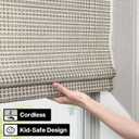 LazBlinds Cordless Bamboo Roman Shades for Windows, Light Filtering Natural Bamboo Blinds, Easy Lift Cordless Design for Living Room & Bedroom, Fits Interior Windows 25.5" W x 64" H, Greystone
