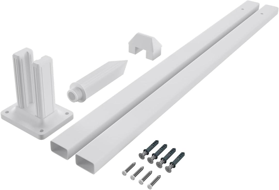 INFRANGE 1 Set Vinyl Picket Fence Panels White 84''Wx36''H PVC Decorative Fencing Barrier for Outdoor Porch Patio Backyard Garden Pool with 34 Pickets Curved
