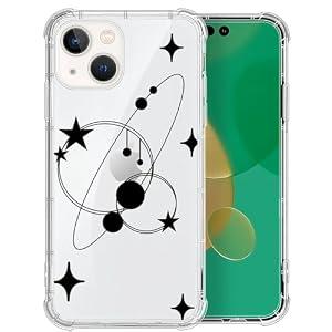 Case for ﻿iPhone 13 Mini,Galaxy Stars Simplicity Clear Cases Pattern Cute Cover for Girls Men Slim Thin Soft Shockproof Phone Case
