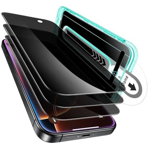 ESR 3 Pack for iPhone 16 Pro Max Privacy Screen Protector, Anti-spy Tempered-Glass Privacy Screen Protector with Flawless Fit Tray, Micro-curved Edges, Case Friendly
