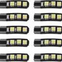 10Pcs T10 194 168 W6W 6SMD 5050 LED Bulbs Xenon White for Car Tail Light, Side Parking, Dome, Door, Map Light