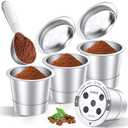 CAPMESSO Reusable K Cups for Keurig: 2026 Updated All Stainless Steel Coffee Pods with 5 Holes for Keurig K Supreme, K Slim, K Duo Gen 2 Multistream Coffee Maker with Scoop, Zero Plastic (4 Pack)