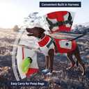 IECOii Dog Coat with Harness Built in -Red,Large- Waterproof Dog Winter Coat Back Zipper,Sweater for Dogs,Dog Jacket Clothes,Fleece Lined Dog Snow Jacket Snowsuit French Bulldog Havanais Shiba Inu (Large(Chest:24.4 in))