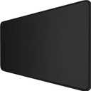 Large Extended Gaming Mouse Pad with Stitched Edges, 47.3 X 23.6 in Desk Pad Durable Non-Slip Natural Rubber Base, Waterproof Computer Keyboard Mat for Esports Pros, Gamer, Desktop, Black, 47.3L x 23.6W inches