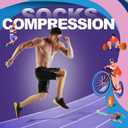Zipper Compression Socks for Women & Men 2 Pairs,15-20mmhg Closed Toe Compression Stocking is Best for Athletic Running,Hiking, L/XL