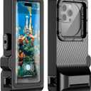 Waterproof Phone Case for Snorkeling - Underwater Touchscreen Housing, Universal Underwater Photo&Video Diving Case for iPhone 16/15/14 Pro Max Samsung Galaxy S25/S24 Ultra Up to 6.9'' Black