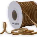 HATIANGE Khaki Velvet Ribbon Single Face 1/4 Inch X 50 Yards,for Gift Wrapping, Hair Bows, Choker, Wedding Decorations -50Yds