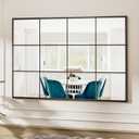 Suidia Wall Mirror, 30" x 40" Window Decorative Mirrors, Metal Framed Wall Decor Wall-Mounted Mirrors for Bedroom, Living Room, Entryway, Black