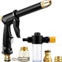 Turn Any Hose Into A High-Pressure Water Jet,Heavy Duty Garden Hose Nozzle,Multi Function Lawn & Garden Watering Sprayer,Spray Nozzles for Cleaning Yard Pets Car,Three Spray Modes with Foam Pot(set)