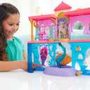 Mattel Disney Princess The Little Mermaid Toys, Ariel Doll House Stackable Castle with Land & Sea Levels, Small Doll, 1 Friend, 12 Pieces & Pool, Medium, Small