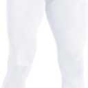 NuCamper Men's Compression Pants Cool Dry Tights Brethable Leggings Athletic Base Layer Bottoms for Running Basketball (White, M)