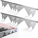 Stainless Steel Stove Gap Covers (2 Pack),Stove Gap Filler,Stove Gap Guards for Gas Range,Range Trim Kit,Heat Resistant & Easy to Clean, Easy Retractable Length 13.8" to 27.5" (Silver)