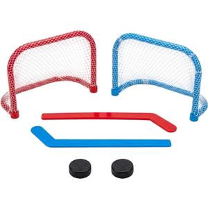 6PCS 6inch Desktop Hockey Game for Indoor Play, 2-Mini Hoc-Key Sets, 2-Mini Hockey Stick and 2-Mini Hockey Net,Plastic Construction with Compact Design