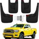 Mud Flaps Splash Guards Compatible with 2019-2026 Ram 1500,Front and Rear Mud Guards Fender Flares for Ram 1500 Accessories (Without Fender Flares) 4 Piece Set Black Textured Finish