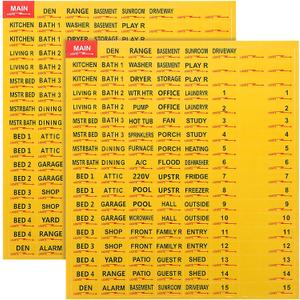 2 Sheets/258Pcs Circuit Breaker Labels, Self-Adhesive Electrical Panel Labels Waterproof Breaker Panel Stickers for Home Office Apartments and Electricians (Yellow)
