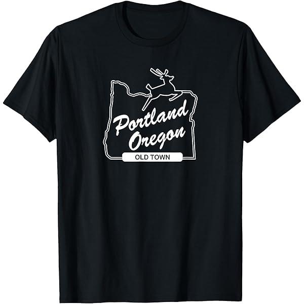 PDX Portland Oregon Sign: Old Town - Portland Oregon T-Shirt
 Size L