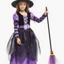 Narecte Halloween Witch Costume for Girls - Kids Halloween Costume Size 110-120 cm