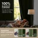MIULEE Olive Green 100% Blackout Curtains for Bedroom 63 Inch Long, 2 Thick Layers Thermal Insulated Black Out Window Curtains with Black Liner, Noise Reducing Grommet Living Room Drapes 2 Panels Set