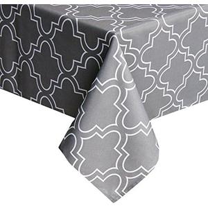 UFRIDAY Gray Square Tablecloth 52 x 52 Inch Spill Proof Grey Fabric Printed Table Cloth for Square Tables Waterproof Cloth Coffee Table Cover for Living Room