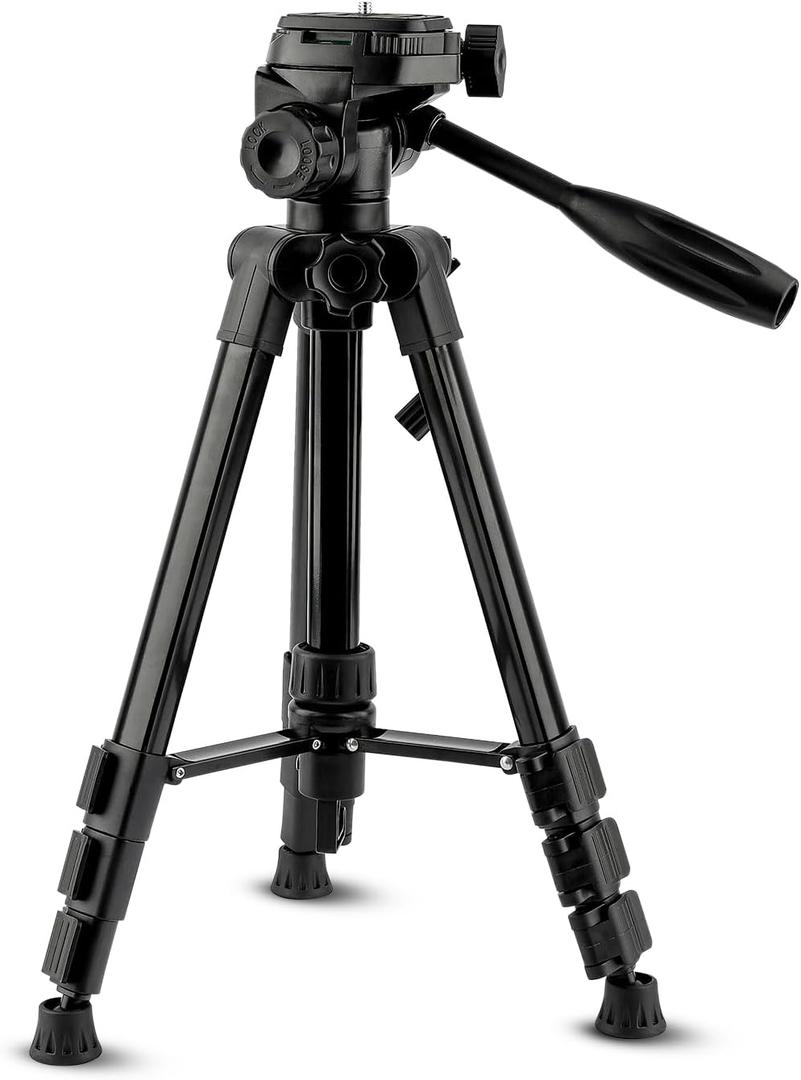 47inch Tripod with Bubble Level and Quick Release Plate,1/4"-20 Screw Mount - Compatible with Laser Level and Camera