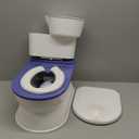 2-in-1 Toddler Potty Training Toilet - Larger Potty Chair & Detachable Training Seat for Boys & Girls Ages 1-3 with Flushing Sound, Wipes Storage, Toilet Paper Holder - Blue