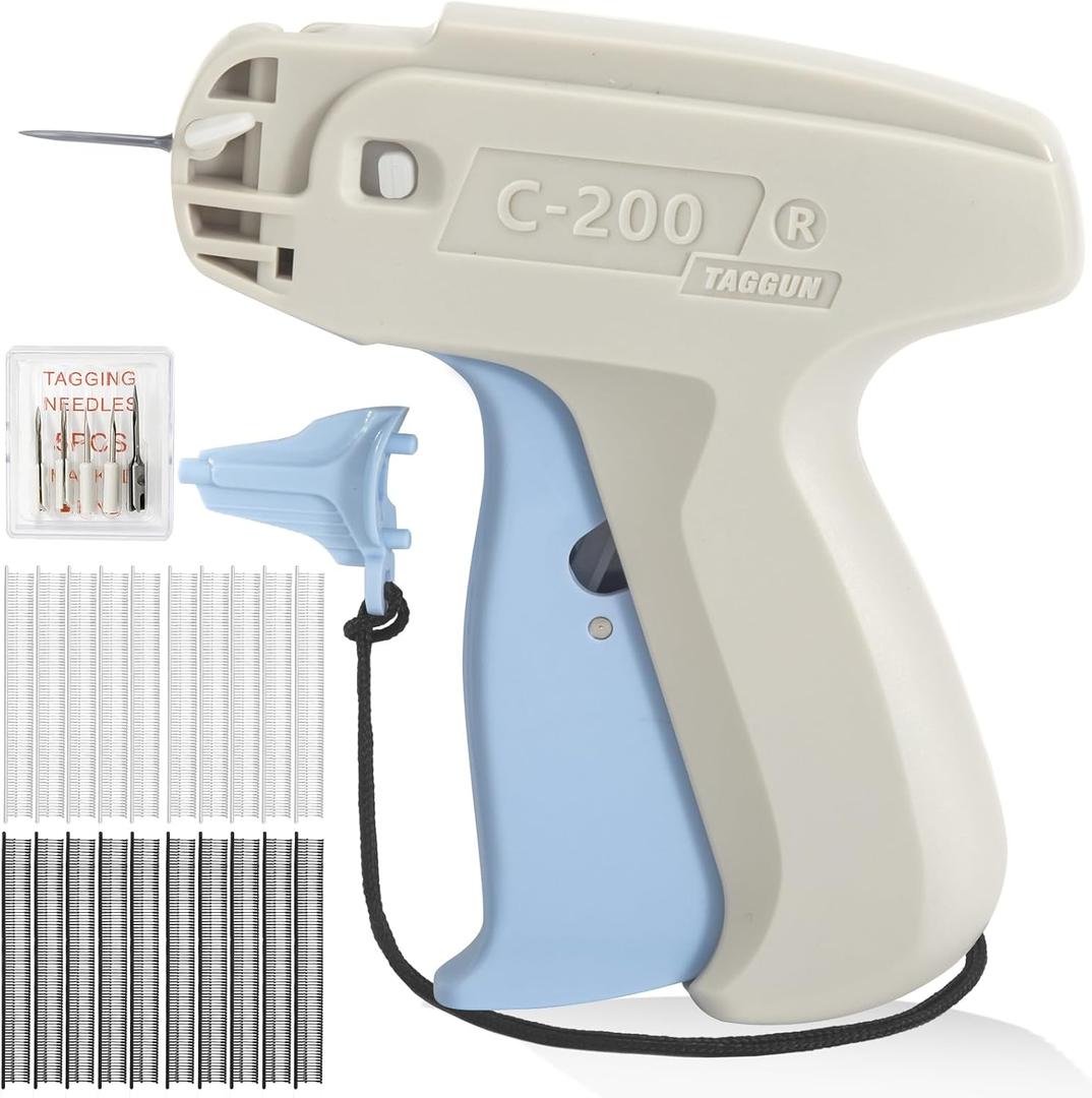 Stitch Gun for Clothes, Tagging Gun for Clothing, Micro Handheld Tag Gun Quick Stitch Sewing Gun, Portable Quick Clothing Fixer Hemming Tool Includes 6 Needles and 1000 Black White Fasteners